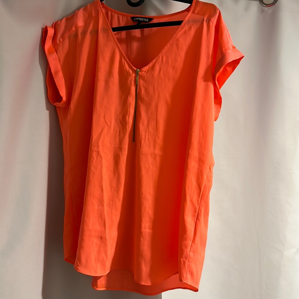 Coral Silk Blouse